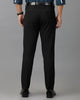 Black Formal Structure Cotton Lycra Trouser