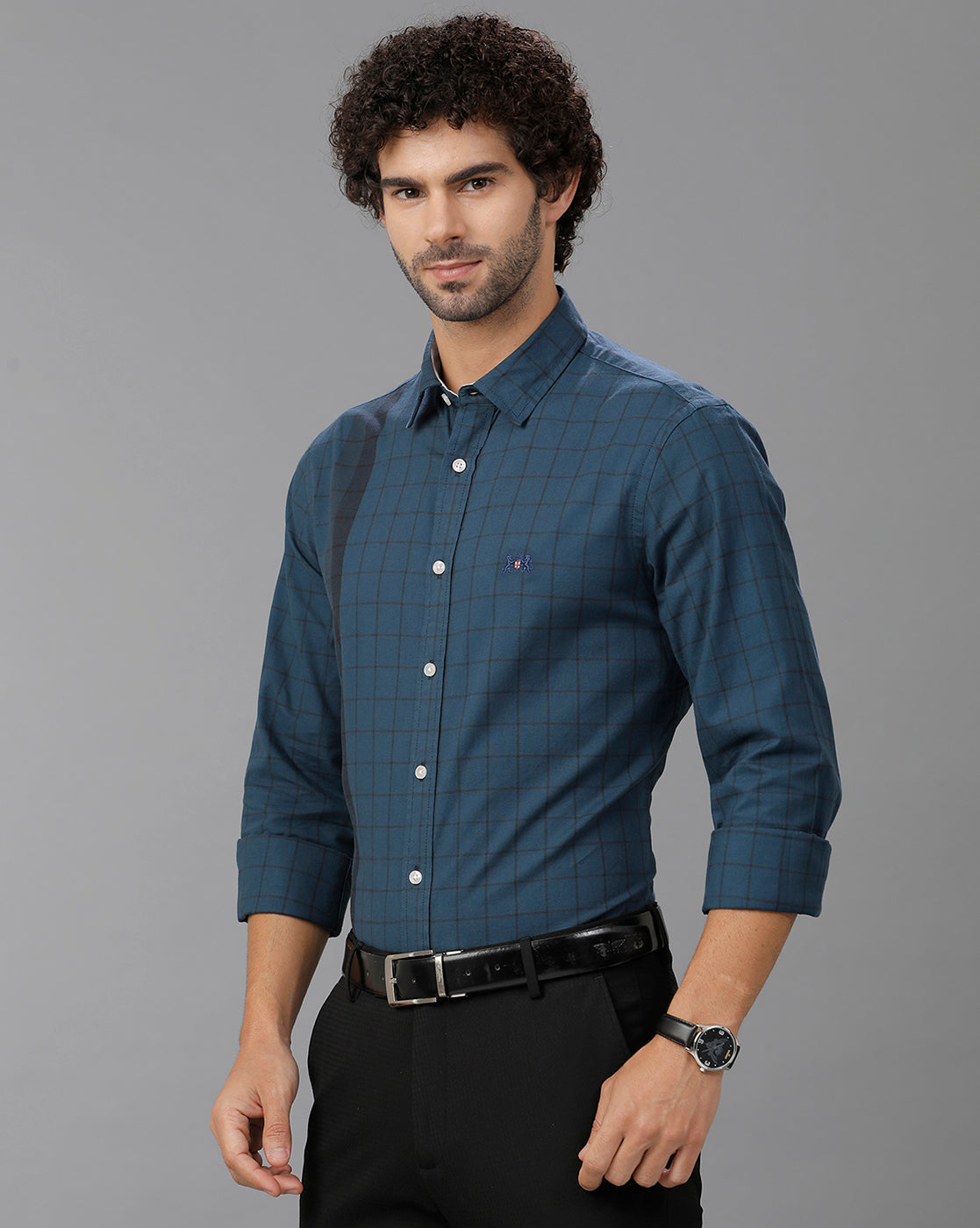 Turquoise Oxford Checks Shirt