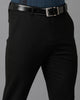 Black Formal Structure Cotton Lycra Trouser