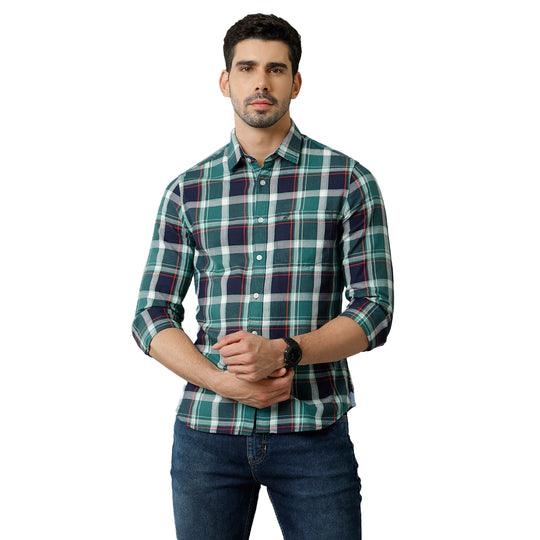Green Checks Cotton Shirt