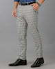 Grey Formal Checks Cotton Lycra Trouser