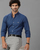 Royal Blue Oxford Lycra Solid Cotton Shirt