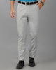 Light Grey Formal Stripe Cotton Lycra Trouser