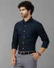 Navy Blue Oxford Solid Cotton Shirt