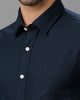 Navy Blue Oxford Solid Cotton Shirt