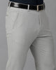 Grey Formal Structure Cotton Lycra Trouser