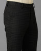 Grey Formal Checks Cotton Lycra Trouser