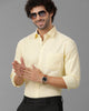 Yellow Oxford Lycra Solid Cotton Shirt