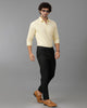 Yellow Oxford Lycra Solid Cotton Shirt