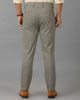 Khaki/Green Formal Checks Cotton Lycra Trouser