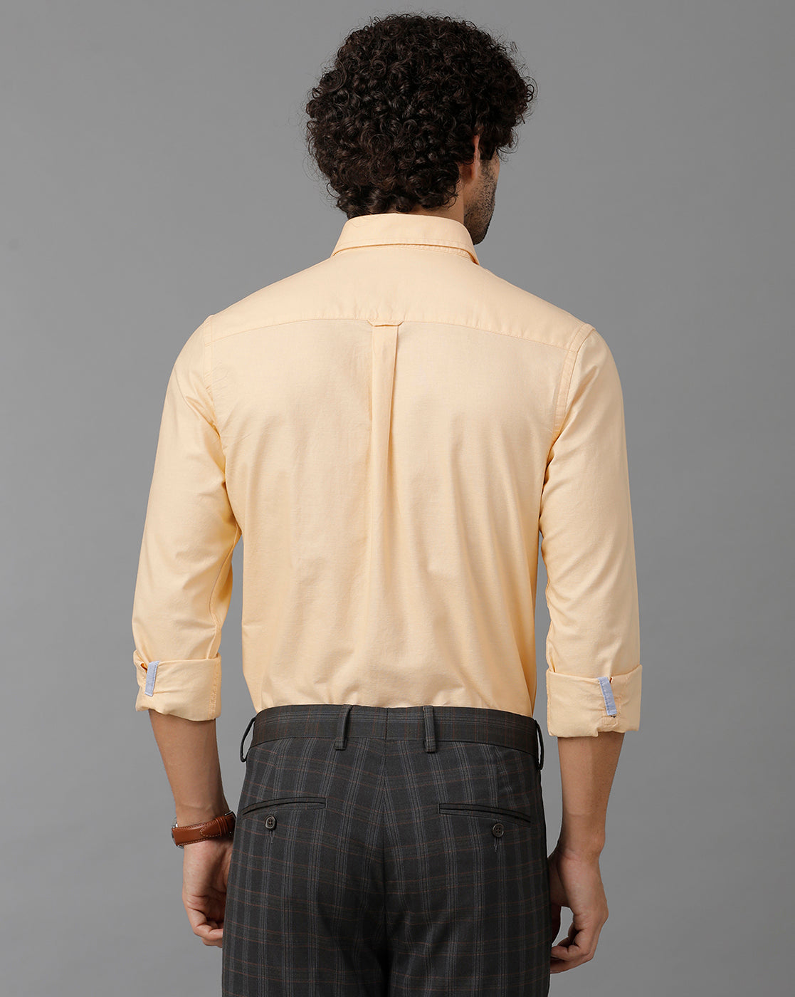 Beige Oxford Solid Cotton Shirt