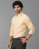 Beige Oxford Solid Cotton Shirt