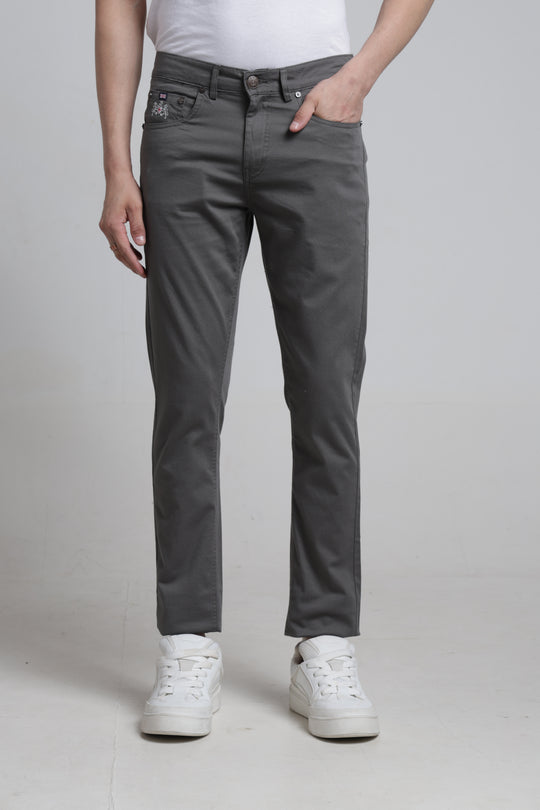 Green Solid Casual Cotton Trouser