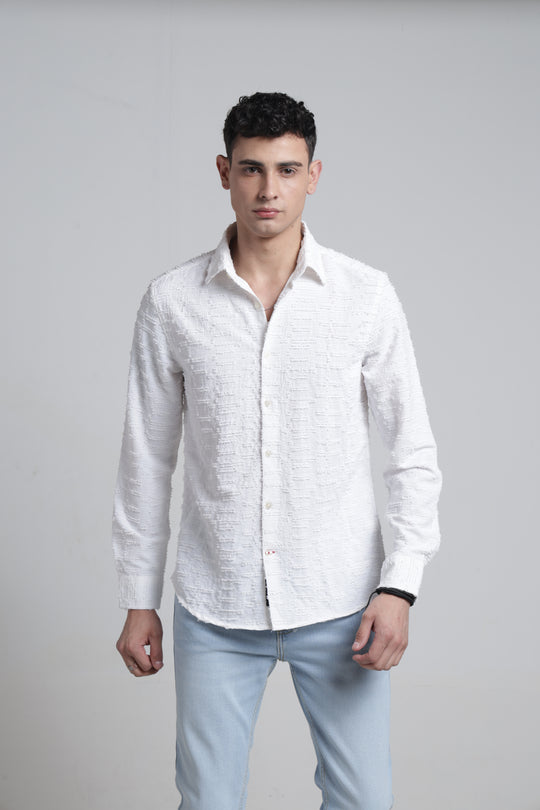Mens Pointed Collar Full Sleeves Solid Shirt