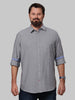 Big & Bold Grey Solid Casual Slim Fit Shirt ( Plus Size ) - Double Two