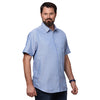 Big & Bold Solid Blue Half Sleeves Slim Fit Casual Shirts (Plus Size) - Double Two