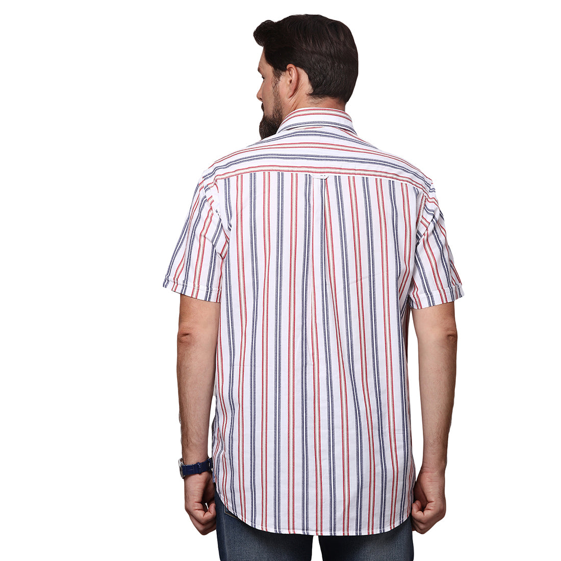 Big & Bold Stripes Multi Full Sleeves Slim Fit Casual Shirts (Plus Size) - Double Two