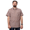 Big & Bold Checks Brown Half Sleeves Slim Fit Casual Shirts (Plus Size) - Double Two