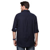Load image into Gallery viewer, Big &amp; Bold Solid Navy Blue Full Sleeves Slim Fit Casual Shirts (Plus Size) - Double Two