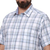 Load image into Gallery viewer, Big &amp; Bold Checks Grey Half Sleeves Slim Fit Casual Shirts (Plus Size) - Double Two