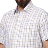 Big & Bold Checks Cream Half Sleeves Slim Fit Casual Shirts (Plus Size) - Double Two