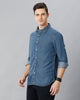 Light Indigo Blue Solid Casual Shirt - Double Two