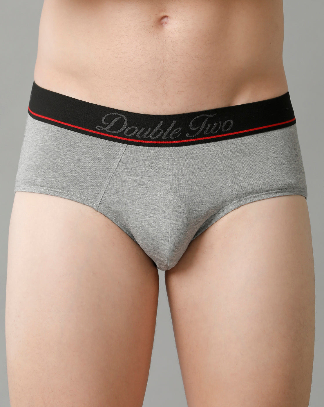 Double Two Men’s Mid Waist Solid Briefs Pack of -1