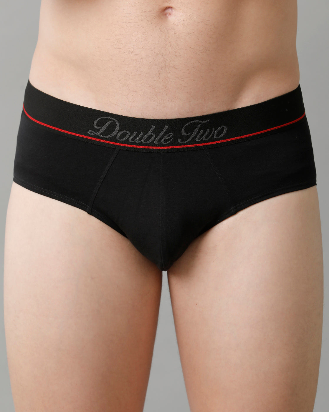 Double Two Men’s Mid Waist Solid Briefs Pack of -2