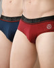 Double Two Men’s Mid Waist Solid Briefs Pack of -2