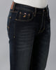 Dark Blue Whisker Brushed Tinted Casual Denim - Double Two