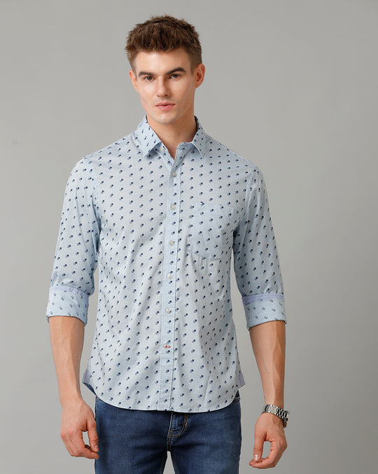 Double Two Men's Coral Oxford Cotton Shirt