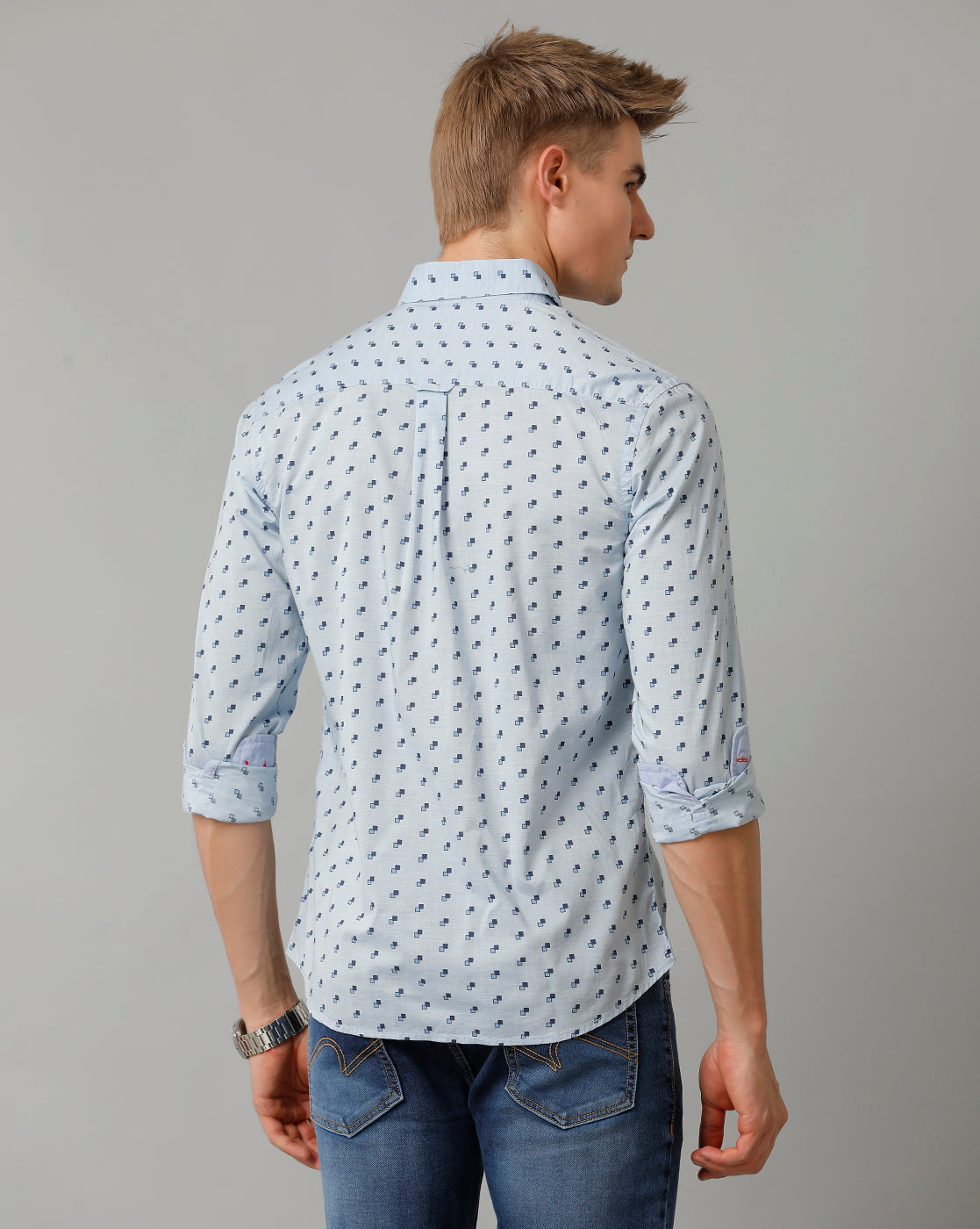 Double Two Men's Coral Oxford Cotton Shirt