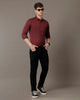 Double Two Men's Solid Pointed Collar Shirt