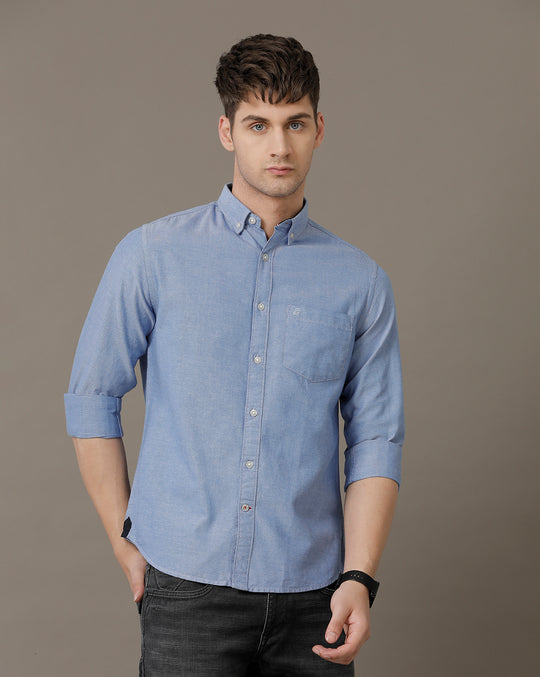 Double Two Men's Classic solid Oxford Button Down Shirt