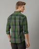 Double Two Men's Cotton Green Checks Shirt