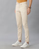 Cream Solid Casual Cotton Gabardines - Double Two