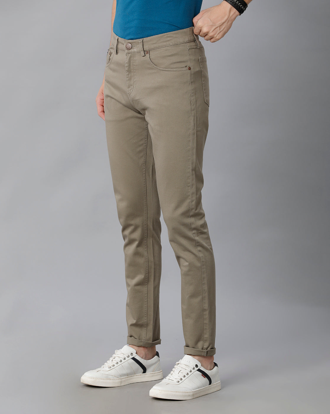 Pleasant Solid Casual Cotton Trouser - Double Two