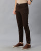 Load image into Gallery viewer, Dark Brown Solid Casual Cotton Trouser - Double Two