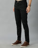 Black Solid Casual Cotton Trouser - Double Two