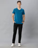 Solid Black Casual Cotton Trouser - Double Two