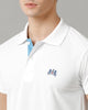 Double Two White  Solid Polo Half Sleeve T-Shirt