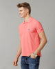 Double Two Pink  Solid Polo Half Sleeve T-Shirt