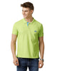 Double Two Lemon Green  Solid Polo Half Sleeve T-Shirt