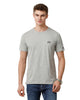 Double Two Grey Melange Solid Crew Neck Half Sleeve T-Shirt