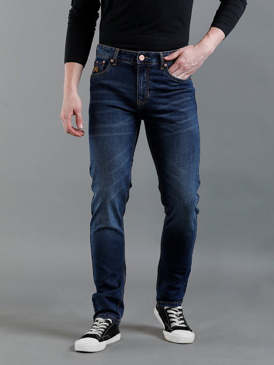Men Solid  Whisker Blue Denim