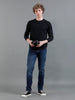 Men Solid  Whisker Blue Denim
