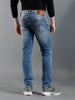 Men Solid Blue Denim