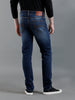 Men Solid Cat Scratch Blue Denim
