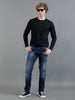 Men Solid Cat Scratch Blue Denim