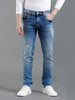 Men Solid Distressed Blue Denim